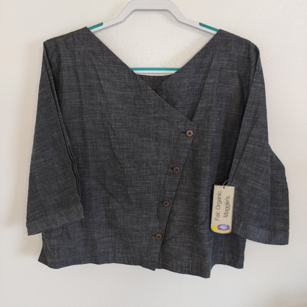 NWT Maggies Organics Chambray shirt jacket Size XL CoastalGrandmother Minimalist